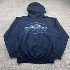 Disney Parks Hoodie Adult Medium Blue Animal Kingdom Pullover Fleece Graphic