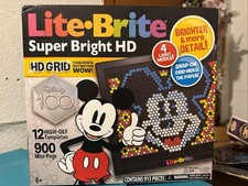 Lite Brite Disney Super Bright HD 12 Templates 100 Years New Sealed Box