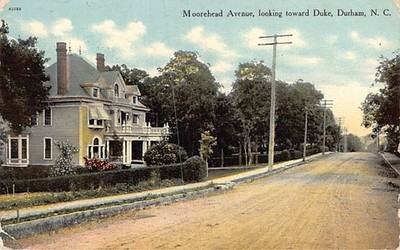 Postcard NC: Moorehead Avenue, Durham, North Carolina, DB Posted 1909
