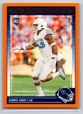 2024 Panini Score - Rookies Cedric Gray #367 Orange (RC)