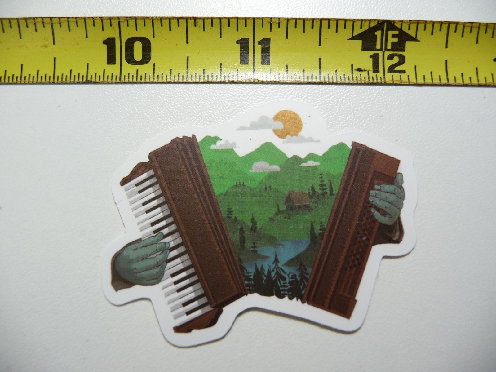 Nature-Themed Musical Scene Decal Sticker for Hiking Camping
