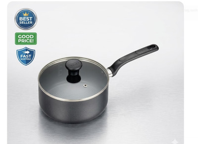 2 Quart Nonstick Saucepan Gray Easy Care Cookware Durable Design
