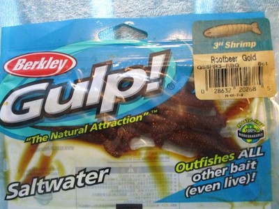 Berkley Gulp 2-inch Baby Shrimp Rootbeer Gold Fishing Lure