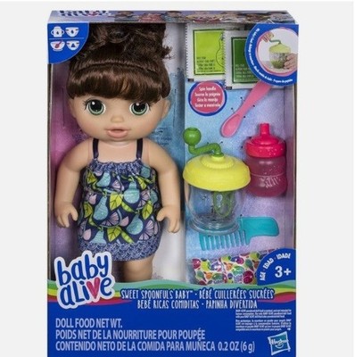Baby Alive Sweet Baby Spoonfuls AA Girl Black Baby Doll Food