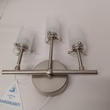 Searchlight Lighting Three Light Satin Nickel & Glass Wall Light