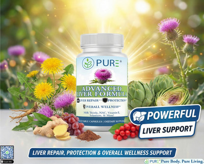 PURE Advanced Liver Formula, Milk Thistle, NAC, Liver Detox, Wellness, 60 Caps!