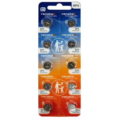 10 Pack Silver Oxide 371 Watch Batteries - 1.55V SR920SW Long-Lasting Power