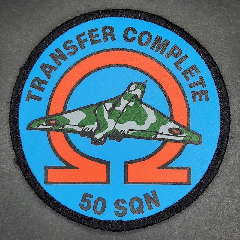 1980s Patch RAF 50 Squadron Last Avro Vulcan Sq Transfer Royal Air Force Vintage
