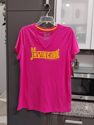 Nike Livestrong Tee Shirt Women's Large Pink Short Sleeve Be Invincible