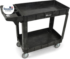 Rolling Utility Cart on Wheels, Heavy Duty with Ergonomic Handle, Deep Shelfs fo