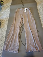 Wiwi bamboo viscose yoga pants loose sweatpants soft knit comfy size S camel