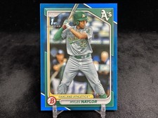 MYLES NAYLOR 2024 BOWMAN #BP-136 PAPER PROSPECT 1ST BLUE PARALLEL /150 ATHLETICS