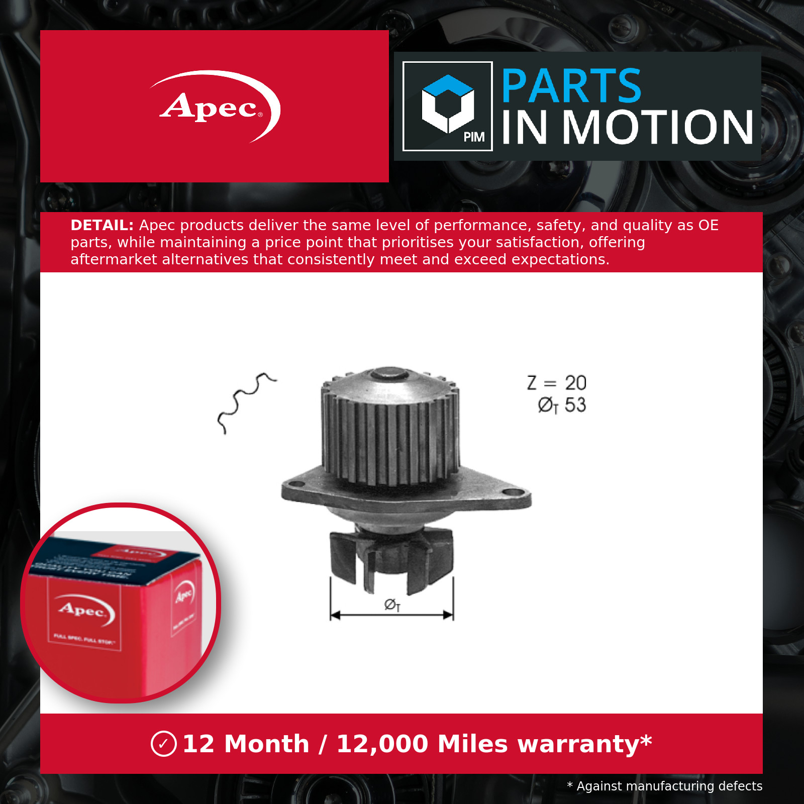 Water Pump fits CITROEN C3 Pluriel 1.4 03 to 11 Coolant 120147 1201E3 120434 New