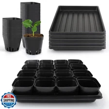 Mlhezy 80Pcs 2.5inch Square Nursery Pots with 5Pcs Seed Starting 