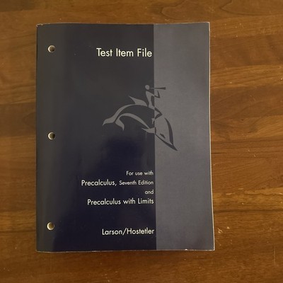 Test Item File for use with Precalculus and Precalculus with Limits, 7th