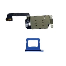 Dual Sim Reader and Sim Tray For iPhone 16 Blue