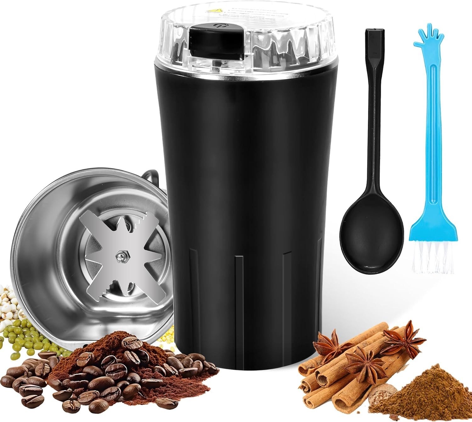Electric Coffee Grinder, Coffeebean and Spice Grinder,300W P