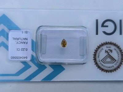 Fancy Intense Orangy Yellow Diamond-SI 1-3 x Good - original IGI Report & sealed
