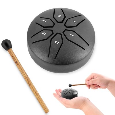 Mini Steel Tongue Drum for Kids 3 Inch 6 Notes Steel Drum Handpan Drum C Key ...