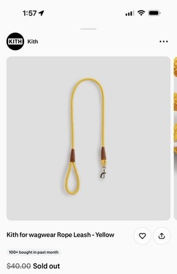 Kith for wagwear Rope Leash - Yellow | eBay