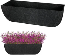1-Pack 24In Planter Liners - Breathable Felt Hanging Basket and Window Box Liner