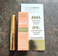 (2) Grande Cosmetics  GrandeBROW Brow Enhancing Serum.03 fl oz/1 mL Clear NIB!