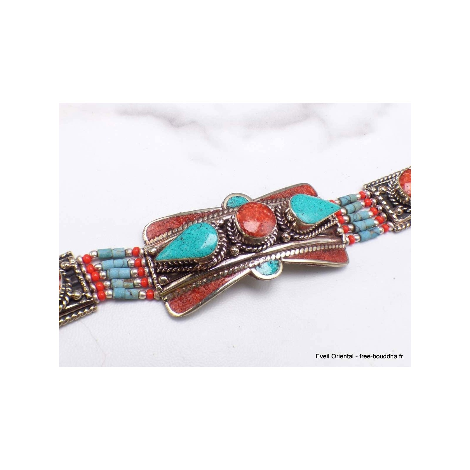 Bijou tibétain bracelet pierres fantaisie BTT12, le cadeau d'anniversaire idéal