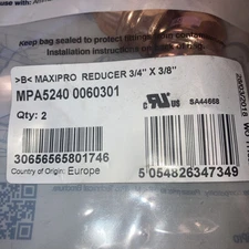 Conex  MaxiPro 3/4" to 3/8" reducer Copper Press (Bag of 2) Refrigeration HVAC