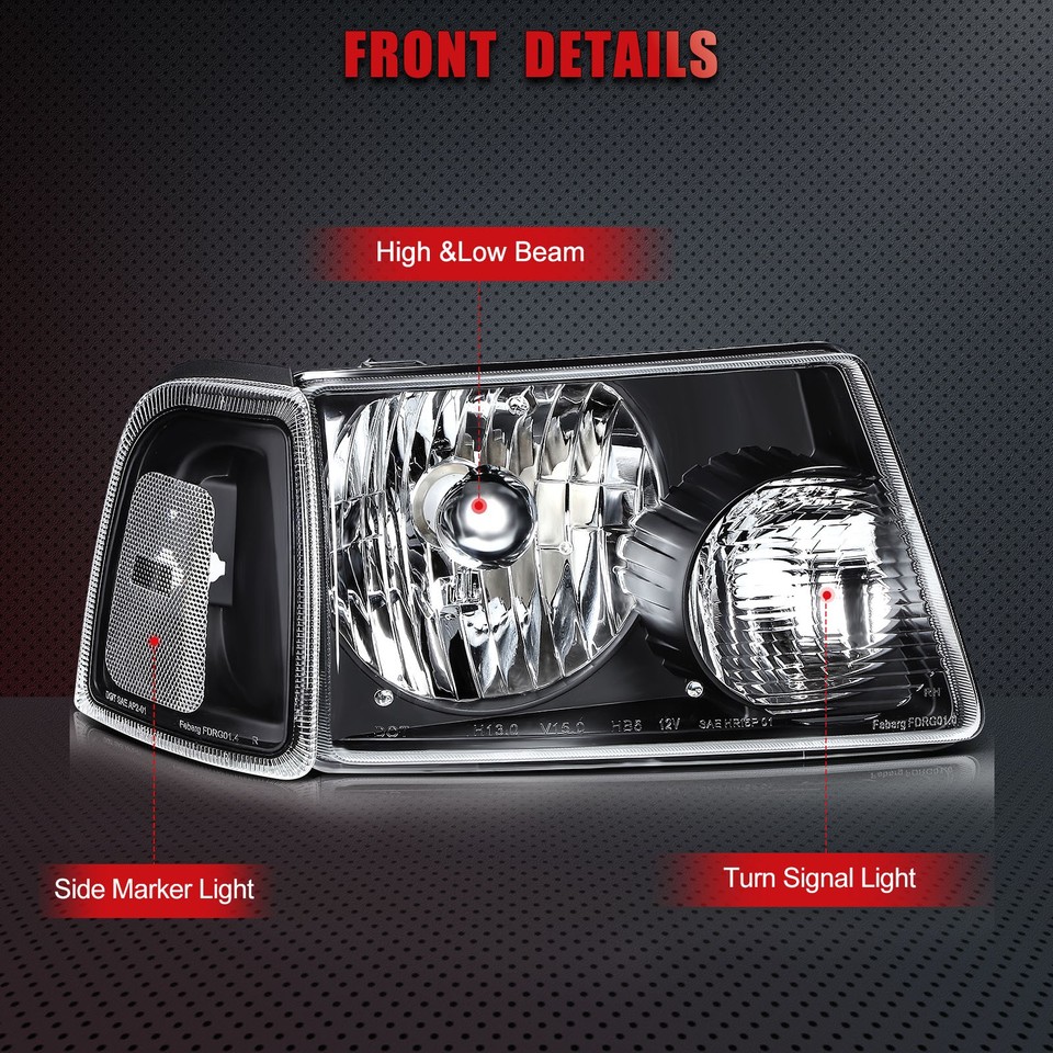EVERESTCO Left Side Headlight Assembly For 2011-2018 VW Jetta Sedan – Halogen, Clear Lens