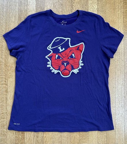 LINFIELD University NIKE DRI-FIT Wildcat Women’s Purple Short Sleeve SHIRT XL - Picture 1 of 6
