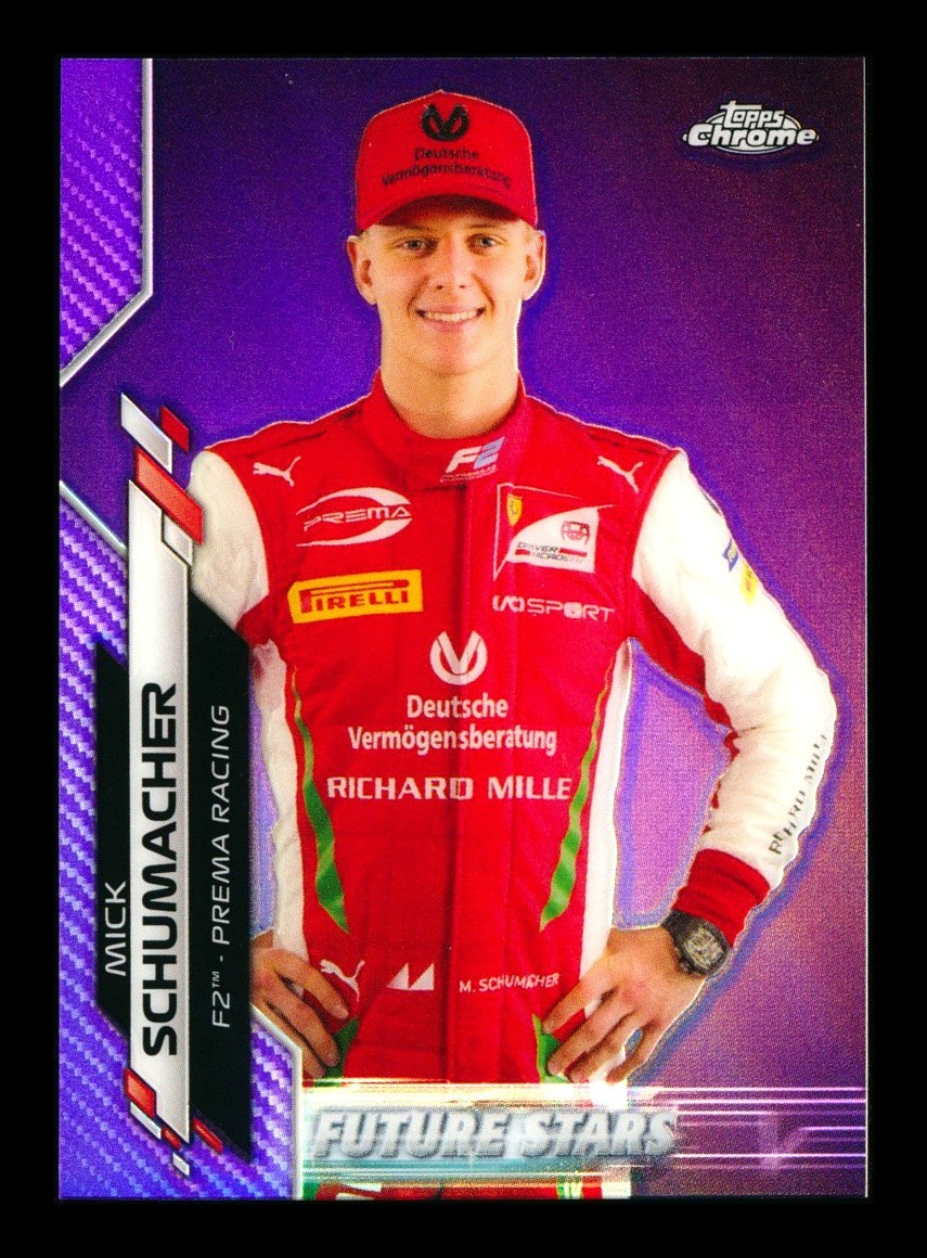 2020 TOPPS CHROME F1 #53 MICK SCHUMACHER RC PURPLE REFRACTOR PORTRAIT #016/399!