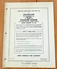 Continental Red Seal Air Cooled Engine David Bradley tractor 127.300 manual