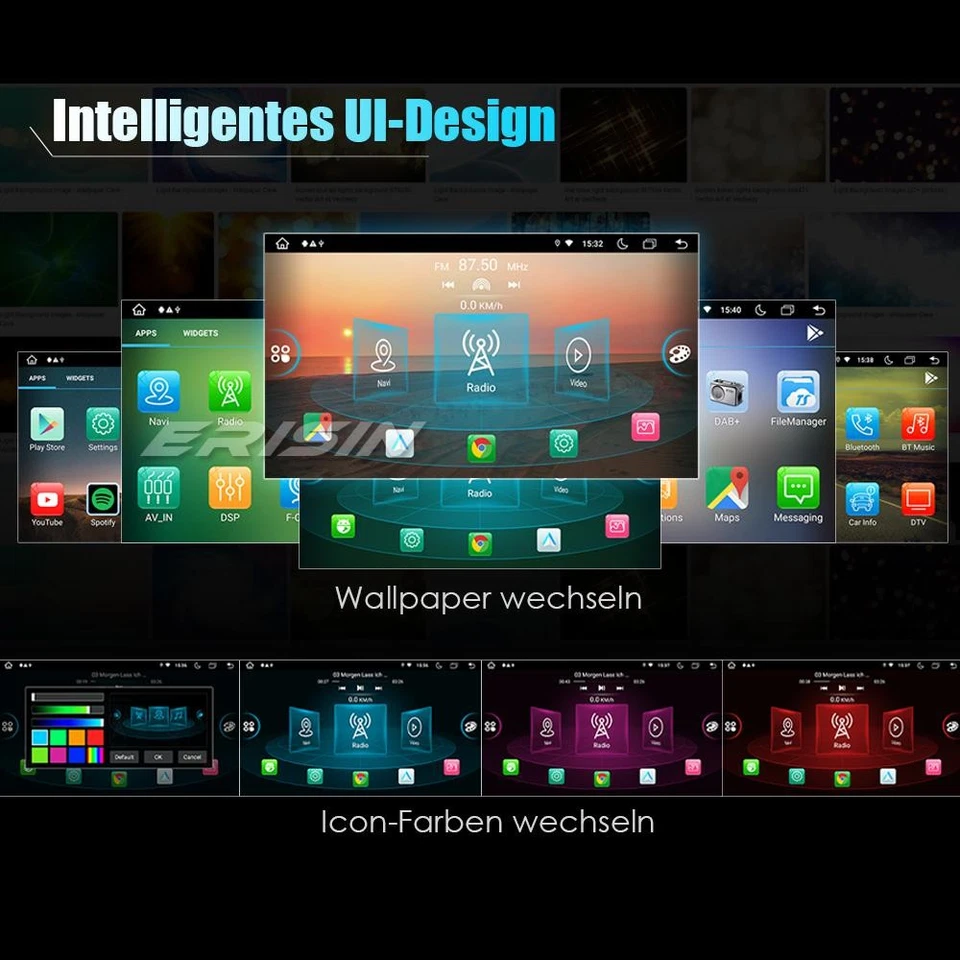 9" IPS Acht-Kern CarPlay Android 14 DAB+ Autoradio 64GB Navi Mercedes-Benz SMART - Bild 4 von 4