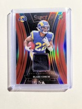 BLAKE CORUM 2024 Select Draft Selections Memorabilia Red Prizm Patch (RC) Rams