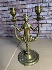 Antiker Kerzenhalter, Leuchter aus schwerer Bronze Jugendstil  2200g