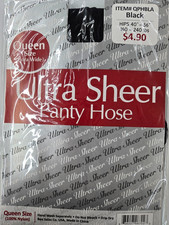 6 Packs Ultra Sheer Pantyhose Nylon Stocking Queen Size Black