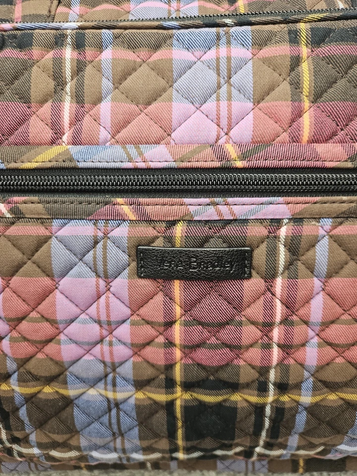 Vera Bradley Deluxe Travel Tote Weekender Duffel Bag Plaid Nice!! - Image 4 of 4