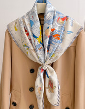 100 Silk 35" Square Scarf Women Neckerchief Wrap Kerchief Bandana cloud new