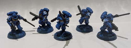 E204 Ultramarine Assault Intercessor Squad Part-Painted Warhammer 40K