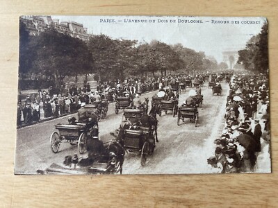 Paris - L'Avenue du Bois de Bologne - Retour des Courses, Vintage Postkarte um 1914