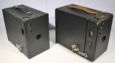 Two Nice Vintage Kodak Box Cameras- Brownie No. 2A and Brownie No. 2A Model C