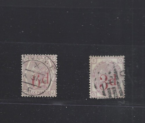 GREAT BRITAIN-VICTORIA-ISSUE OF 1883-#94 TO #95-OVERPRINTS-F-VF-NICE OVPTS-