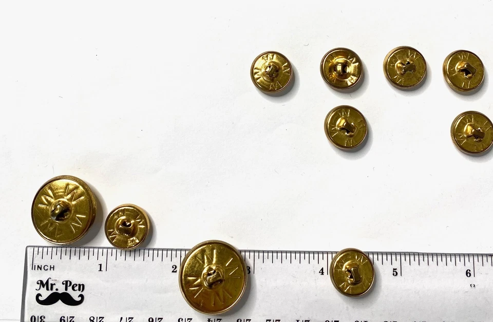 (10) Ralph Lauren Gold Polo University Crest Equestrian Replacement Buttons GUC - Image 3 of 4
