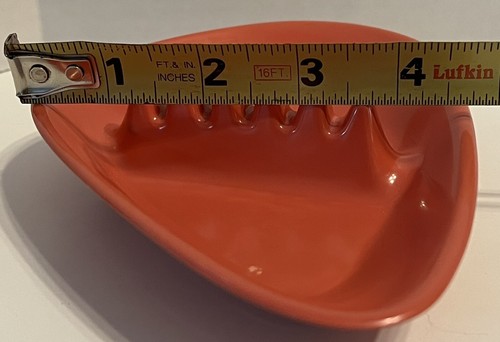 2 VTG Mid Century Anholt Atomic Boomerang Ashtrays Melamine Peach/pink & Cream - Picture 7 of 7