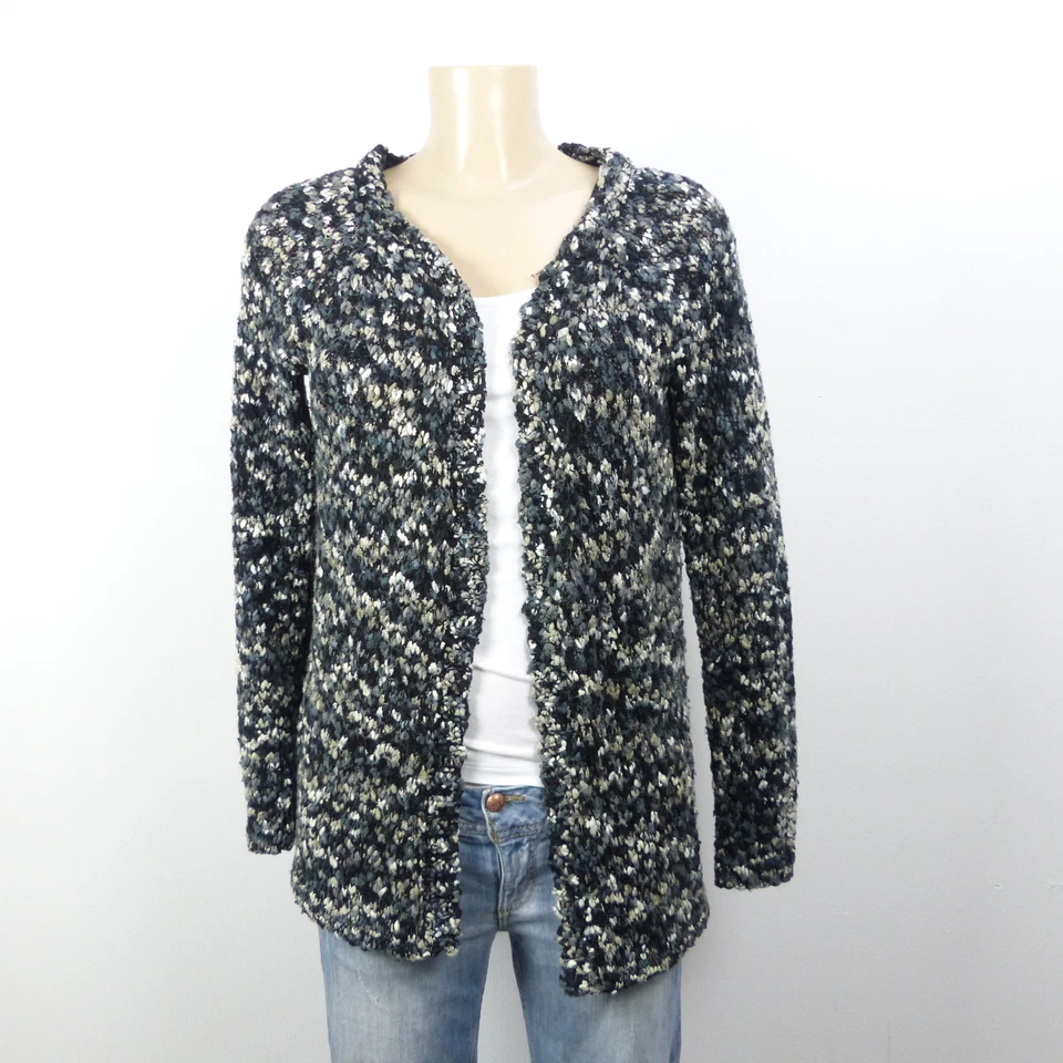 ONLY Offener Cardigan Strickjacke Velicina Schwarz Grau Gr. XS 34  - Bild 1 von 1