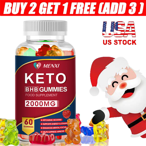 Christmas ACV Keto BHB Gummies 2000MG Apple Cider Vinegar Weight Loss 60 Gummies - Picture 1 of 11