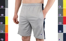 Champion Men's Basketball Workout Gym Shorts, 7.5" Inseam, Active Mesh Striped