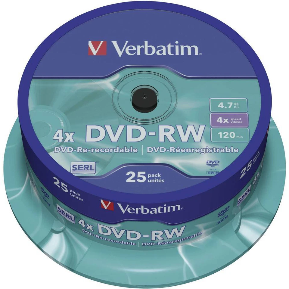 25er Multipack Verbatim 43639 DVD-RW Rohling 4.7 GB 25 St. Spindel