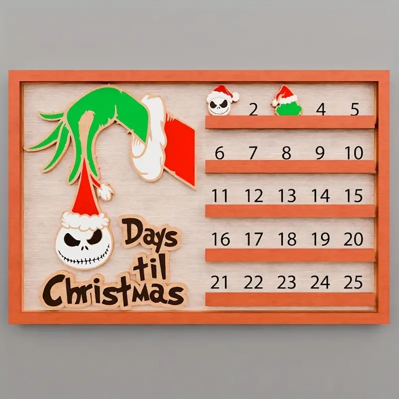 6pcs Nightmare Before Christmas Bobbleheads & Wooden Christmas Advent