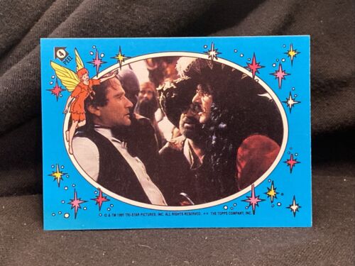 1991 Topps Hook Movie Cards Sticker 4 Robin Williams As Peter Pan & Captain Hook - Picture 1 of 2